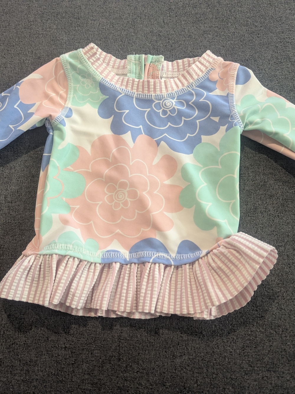 Ruffle Butts Kids Rashguard - Pastel Pink, Mint, Light Blue